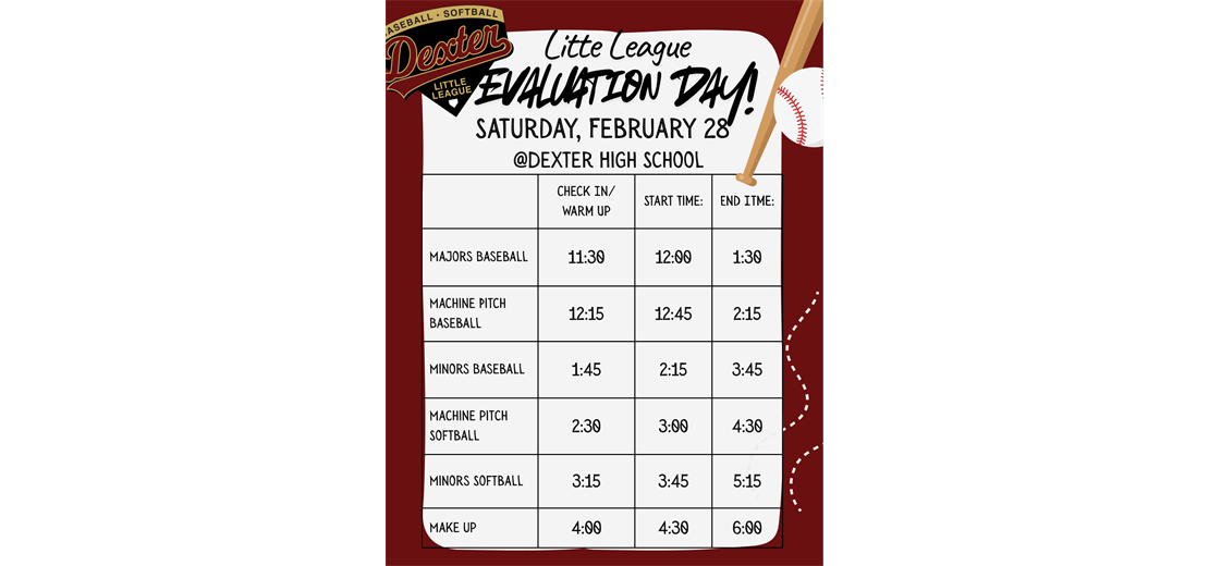 Evaluation Day! Saturday-February 28th @DHS